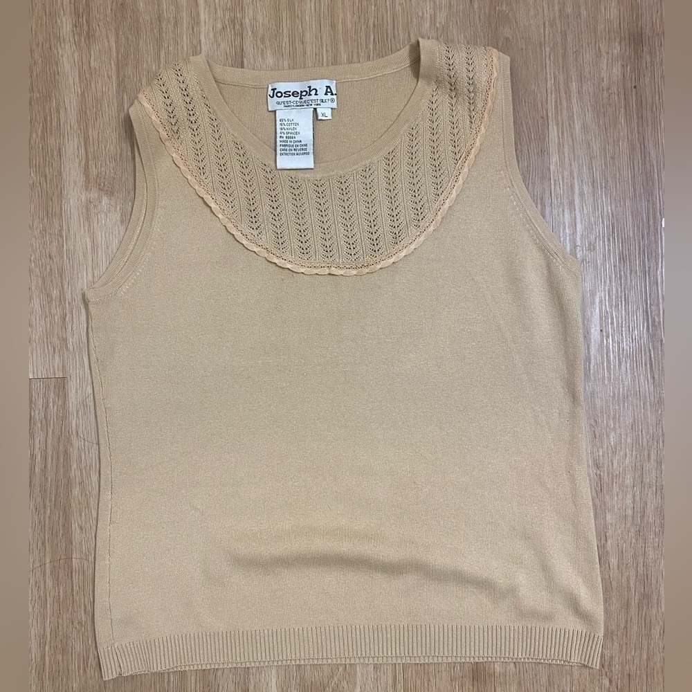 Joseph Beige Lace-Trimmed Tank Top